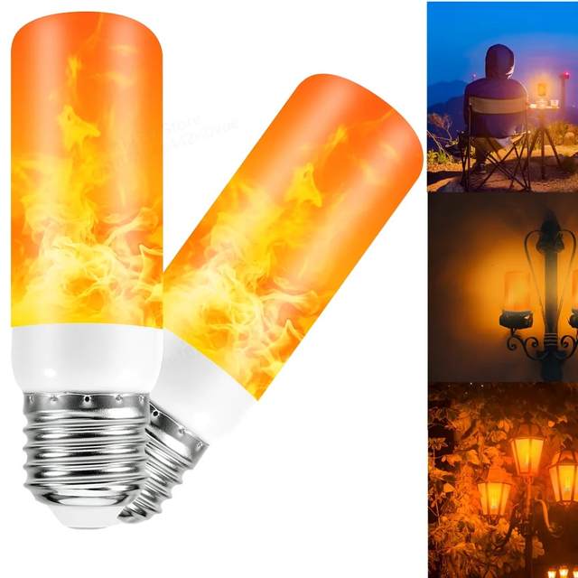 E27 E14 B22 LED Vlamlichtlamp 9W Vier Modi Vlamlichtlamp Knipperende LED