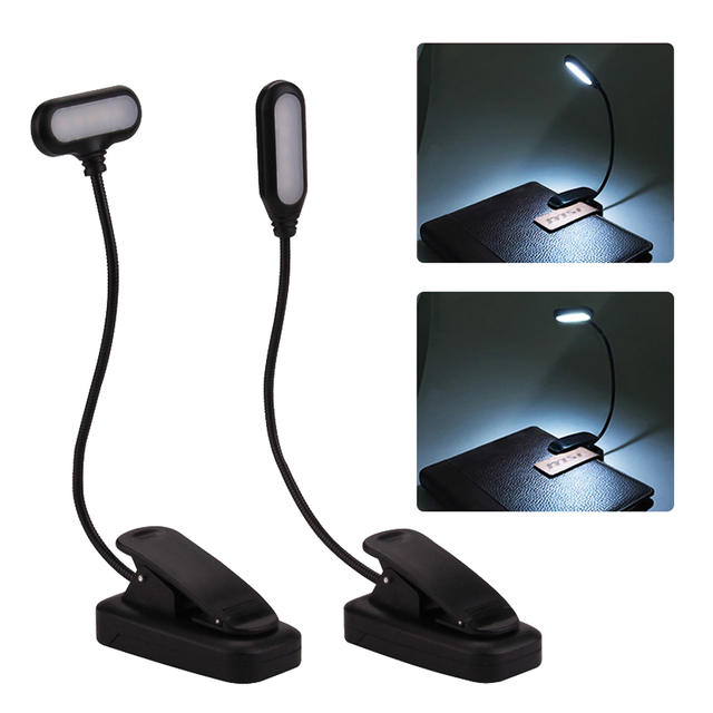 Mini LED-boeklamp Tafellamp op batterijen Flexibele studie Leren Clip-On