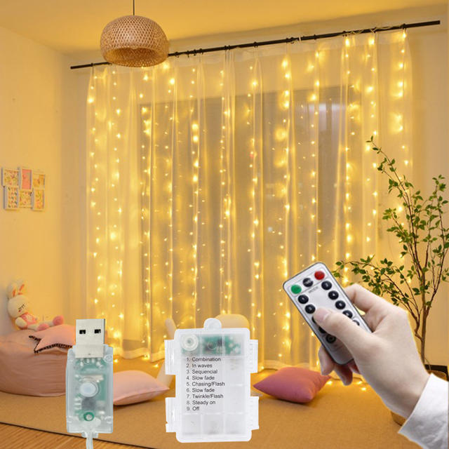 3M x 1M/2M/3M Batterij LED Lichtslingers USB Kerstverlichting Guirlande