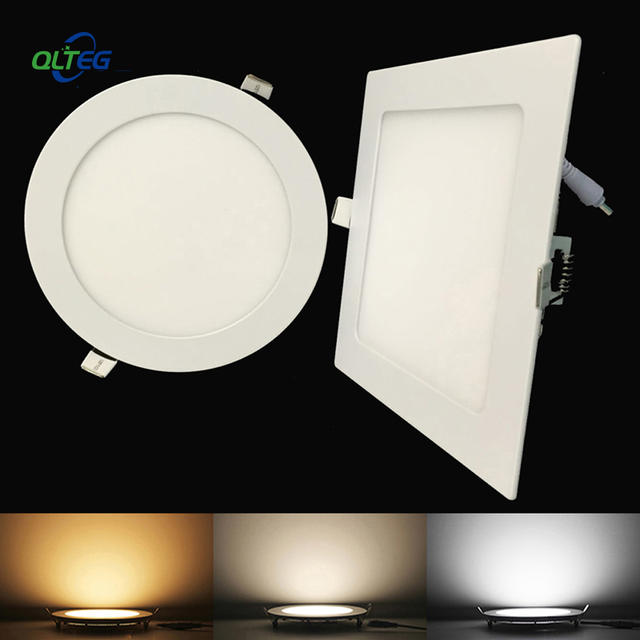 Ultradunne LED-paneel Downlight 3W 6W 9W 12W15W 18W Ronde / Vierkante
