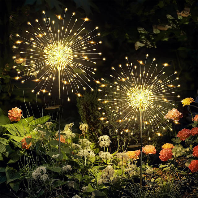 Solar LED Vuurwerk Fairy Light Outdoor Tuindecoratie Gazon Pathway Light