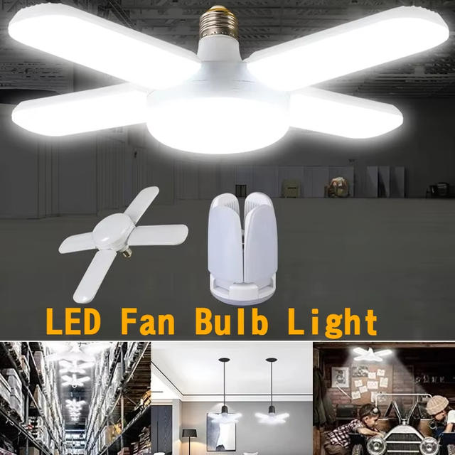 28W Fan Vorm LED Lamp E27 LED Lamp Opvouwbare 220V Gloeilampen Voor