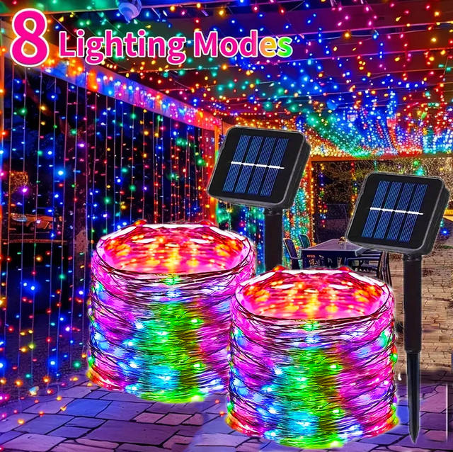 Outdoor zonne-energie lichtslingers LED zonne-lichtjes waterdicht met