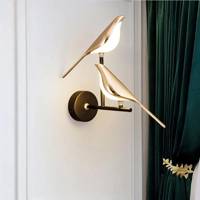 Gouden vogel LED-wandlampen Parlor Bar Creatieve wandlampen Nieuwigheid