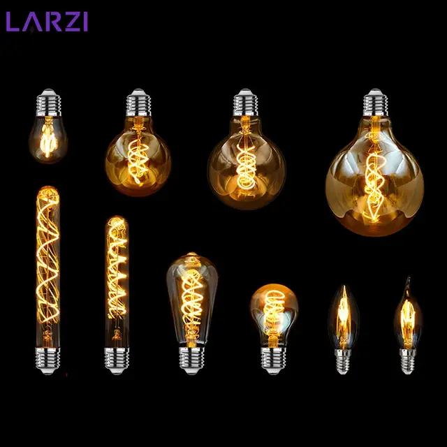 E14 E27 Spiraallicht G80 G95 G125 LED Gloeilamp 220V 4W 2200K Retro