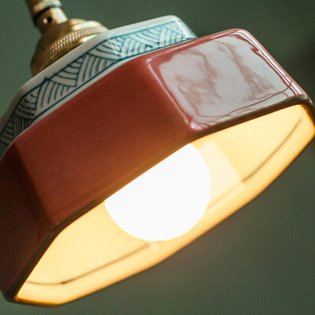 IWHD Vintage LED hanglamp uit de vrije hand schilderij keramische