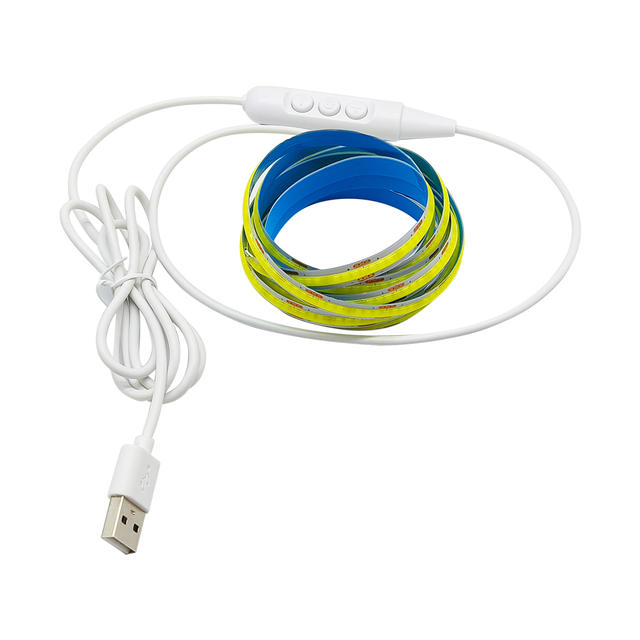 5V USB COB LED stripverlichting 320 leds/m met dimschakelaar warm wit