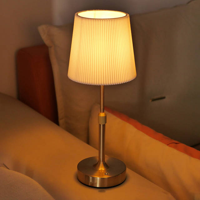 Stoffen Bureaulamp Oplaadbare Touch Tafellamp Vervangbare E12 Lamp 2700K