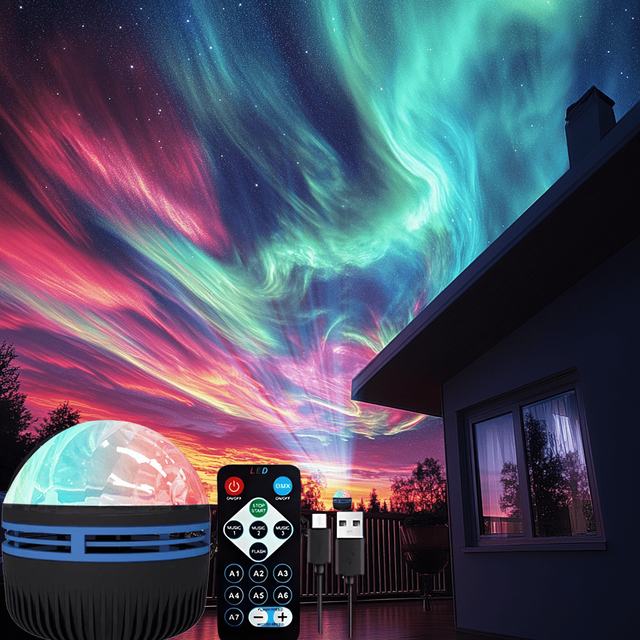 LED-nachtlampje 7-kleuren sterrenhemel projectorlicht Northern Aurora