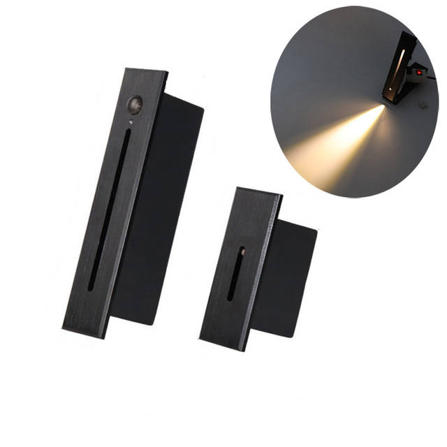 Nacht Led Wandlamp PIR Bewegingssensor Trap Licht 3W Slank Infrarood