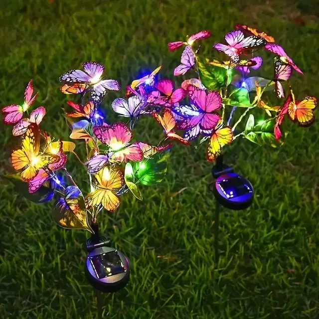 Solar LED vlinderbloemlicht buiten simulatie vlinder gazonlamp tuin