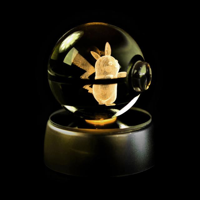 Pokémon Kristallen Bal 3D Mewtwo Pikachu Gengar Pokébal 3D Nachtlampje