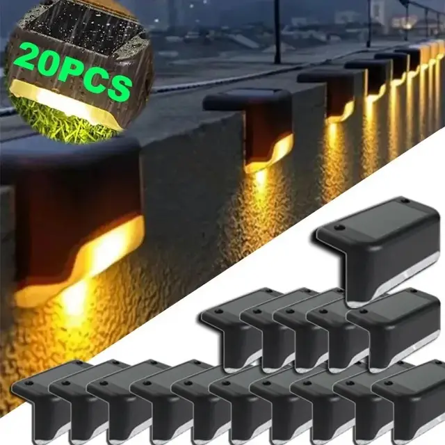 Warm Wit Led Solar Step Lamp Pad Trap Buiten Tuinverlichting Waterdicht