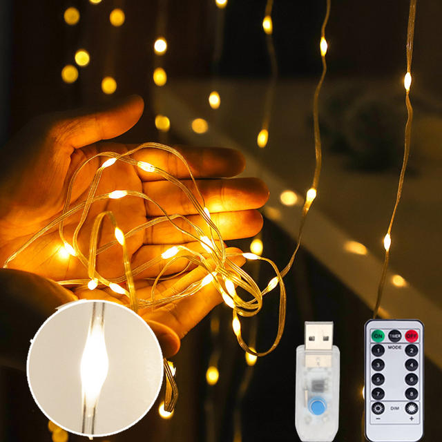 2M/3M Gordijnverlichting Kerstslinger USB Fairy Light String LED Outdoor