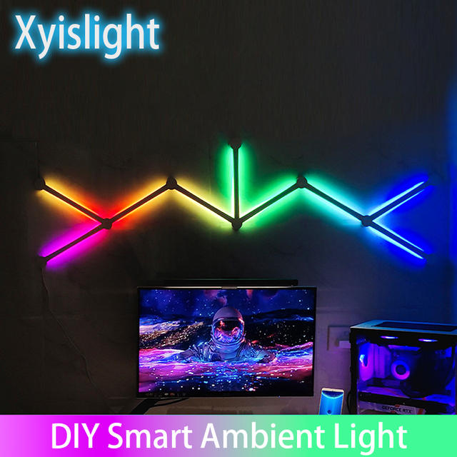Splicing Light DIY Sfeerlicht RGB Slimme wandlamp Spraakbesturingslamp