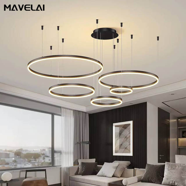 Moderne led-plafondkroonluchter ronde ringkroonluchter woonkamer