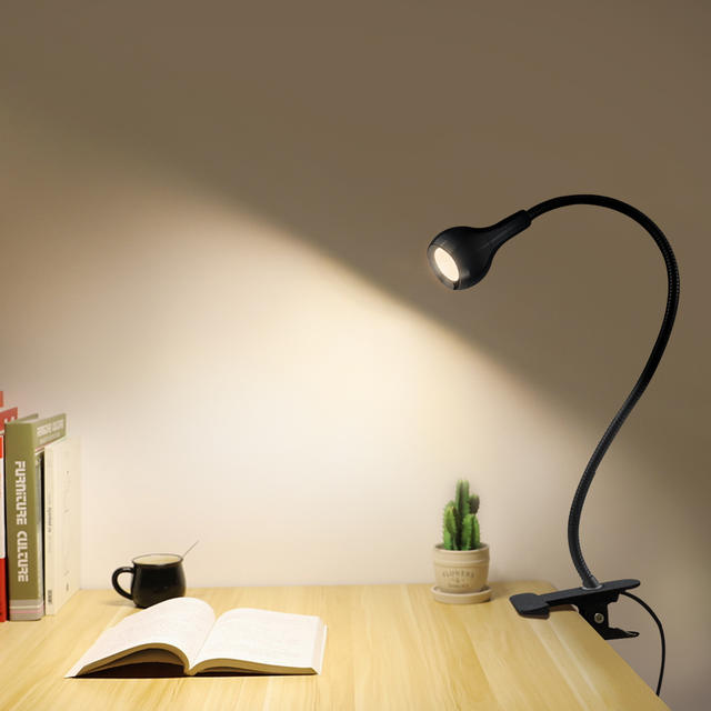 Flexibele tafellamp USB Power Lamp Leesboek Licht met houder Clip Studie