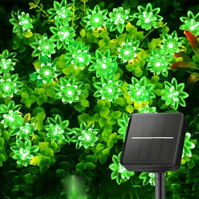 Solar Lotus Flower Lichtslingers, 100/50/20 LED Dubbellaags