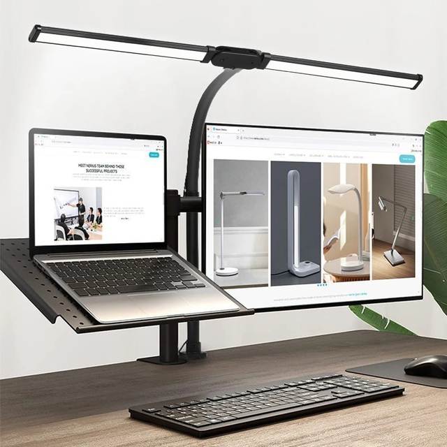 Dubbele enkele kop led clip bureaulamp dimbare computer tafellampen