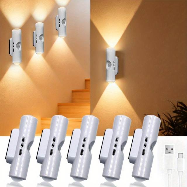LED-bewegingssensor wandlamp USB oplaadbaar nachtkastje nachtlampje voor