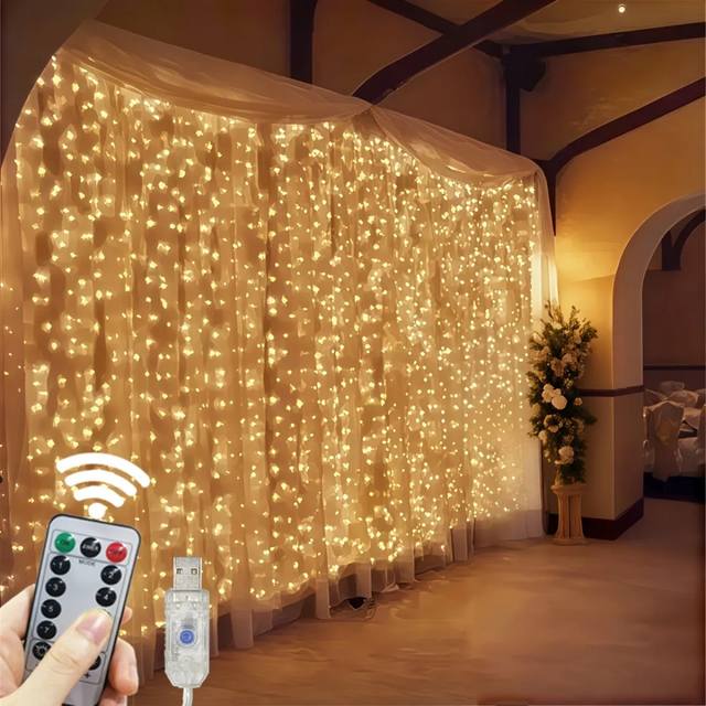 3/6m LED-gordijnlichtslingers USB Festoen Afstandsbediening Garland