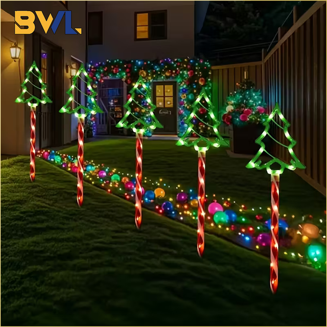 Solar LED-kerstboomverlichting Buitengrondlamp Sneeuwpop Kerstman