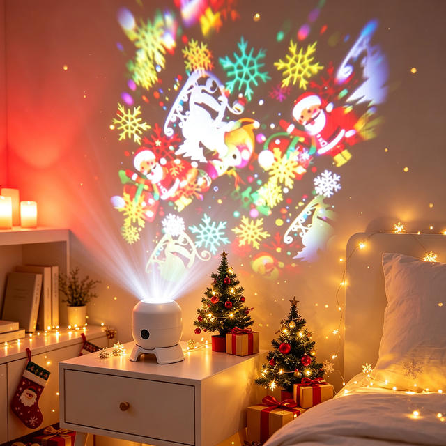 Kerstprojectorlamp 22 patronen roterende LED-projectielamp Kerstman