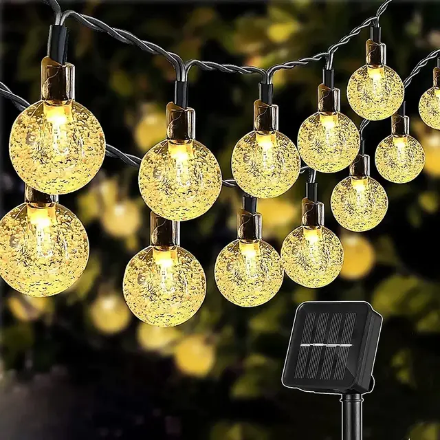 Solar Crystal Globe LED-lichtslingers 60 LED 8 verlichtingsmodi IP65