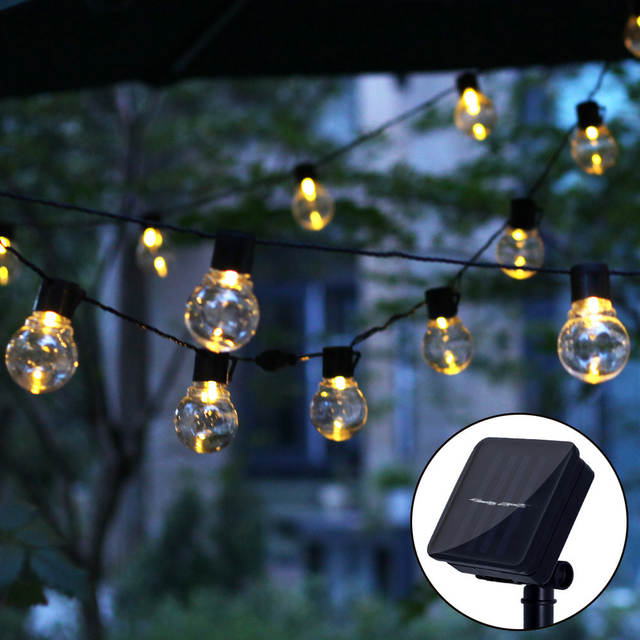 5/7/12M LED Globe Solar Fairy Lichtslingers Lamp Kerst Garland Straat