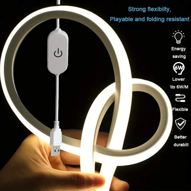 LED Strip Neon Licht USB DC 5V Dimbaar Aanraaksensor Schakelaar