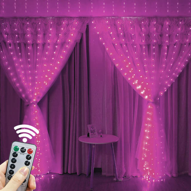 Kerst Fairy Light Party 8 Modus LED Vakantie USB Gordijn Lichtslingers