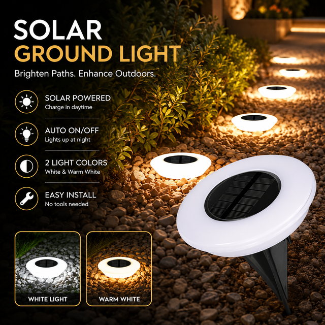 1/2Pack Solar Ground Lights, 14LED Waterdicht Buitenlandschap Licht, LED