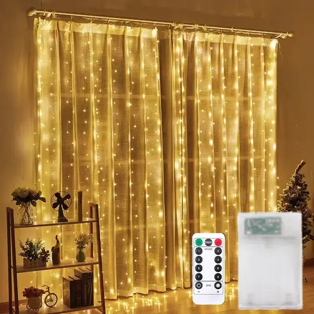 Kerstverlichting Gordijnen voor Windows Led Fairy Nieuwjaar Verlichting