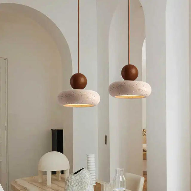 Vintage hanglamp met natuurlijke gele agaatsteen, perfect voor