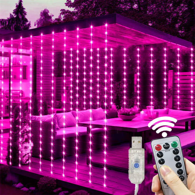USB Gordijnverlichting - 8 Lichtmodi LED Feestverlichting voor Kerstmis