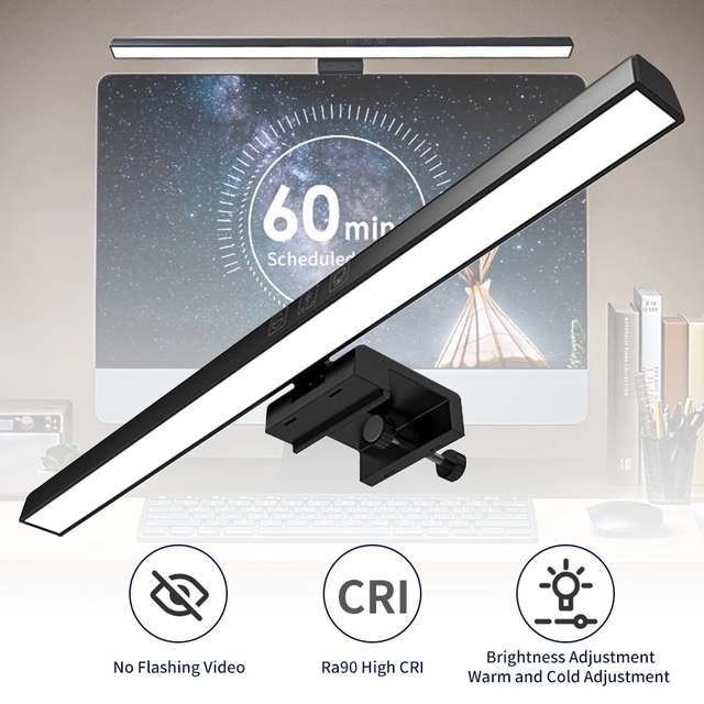 LED-bureaulamp Monitorlichtbalk PC Computer Dimbaar schermlicht 33 cm 50