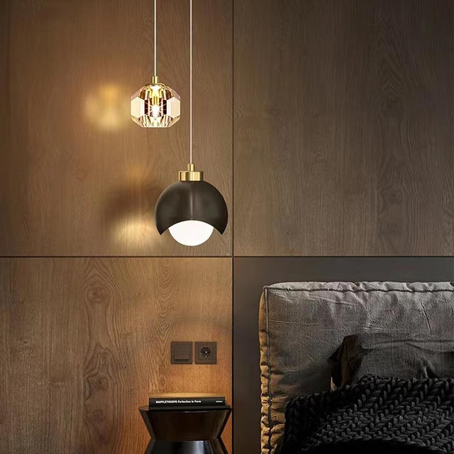 Slaapkamer Nachtkastje Hangende Hanglamp Glazen bol LED Kroonluchter