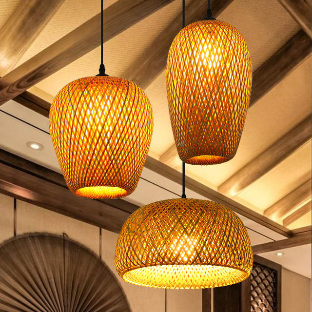 2025 Nieuwste Bamboe Hanglampen Plafondverlichting Rotan Rieten Glans