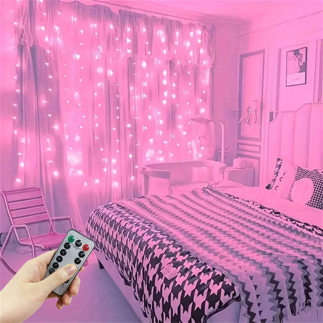 Afstandsbediening Festoen Gordijn 100/600LED Lichtslingers Garland USB