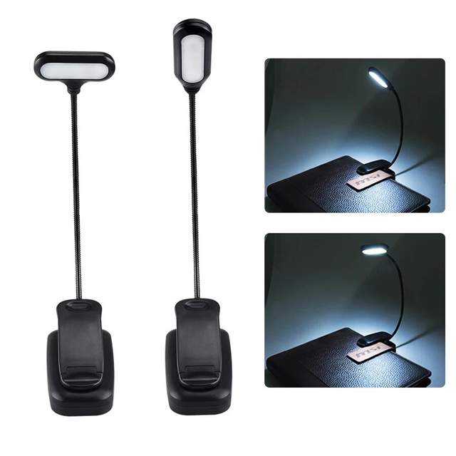 Verstelbare LED Clip-On Boeklamp Tafel Batterij Aangedreven Flexibele