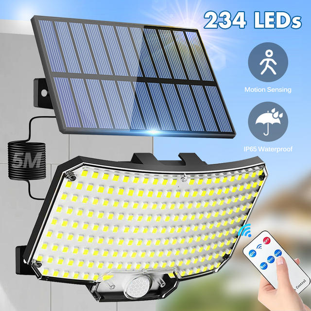 Zonne-verlichting buiten 234LED 3 modi bewegingssensor schijnwerpers met