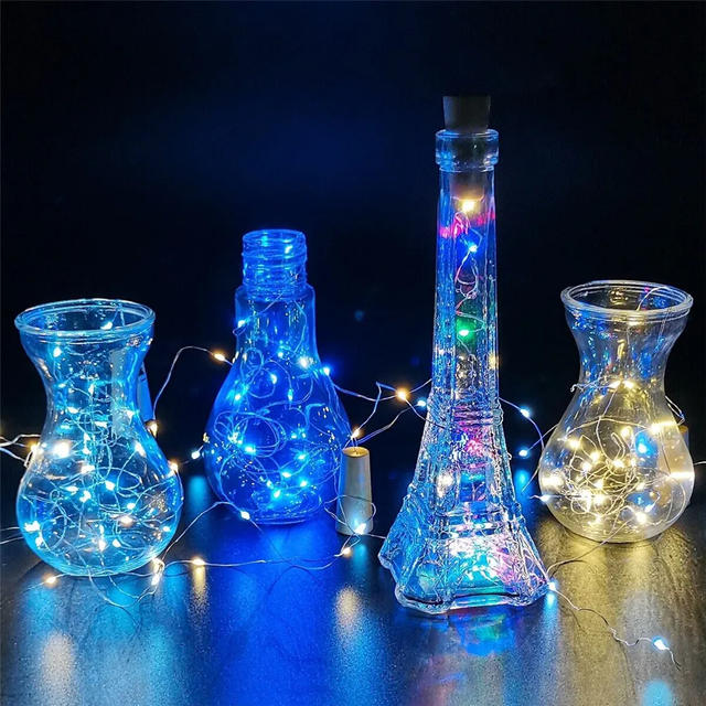 2 meter 20 led 1 meter 10 led fles fee lichtslingers kurk kerst bruiloft