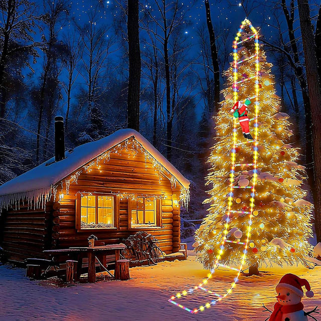 1/3M Kerstman Klimladder Lichtslingers USB 8 Modi LED Lamp Kerst