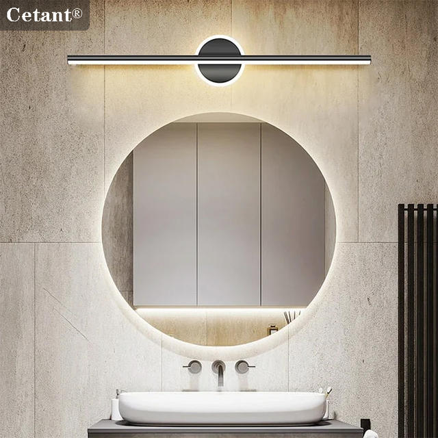 Moderne LED Wandlamp Zwart Spiegellicht Dressoir Badkamer Wc Lange Strip