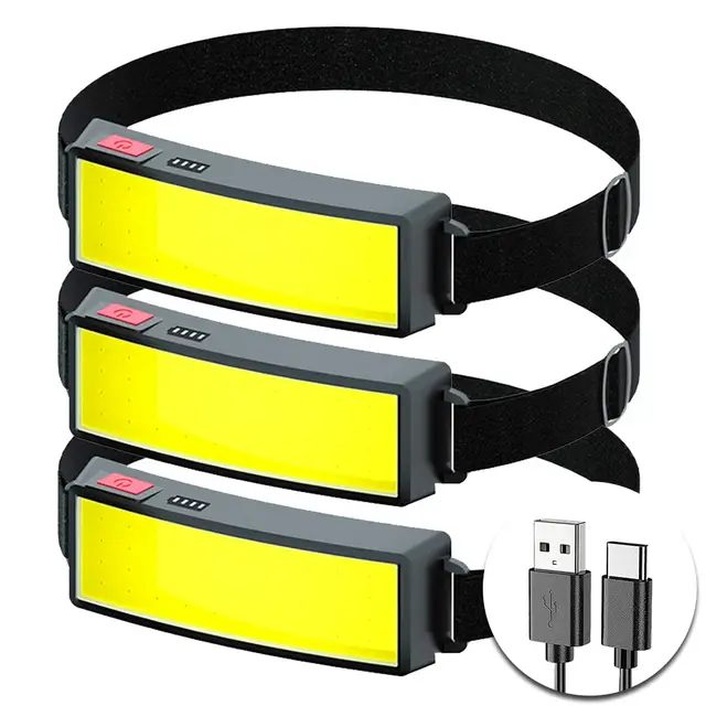 Krachtige COB-koplamp Type-c/USB oplaadbare zaklamp Ingebouwde batterij