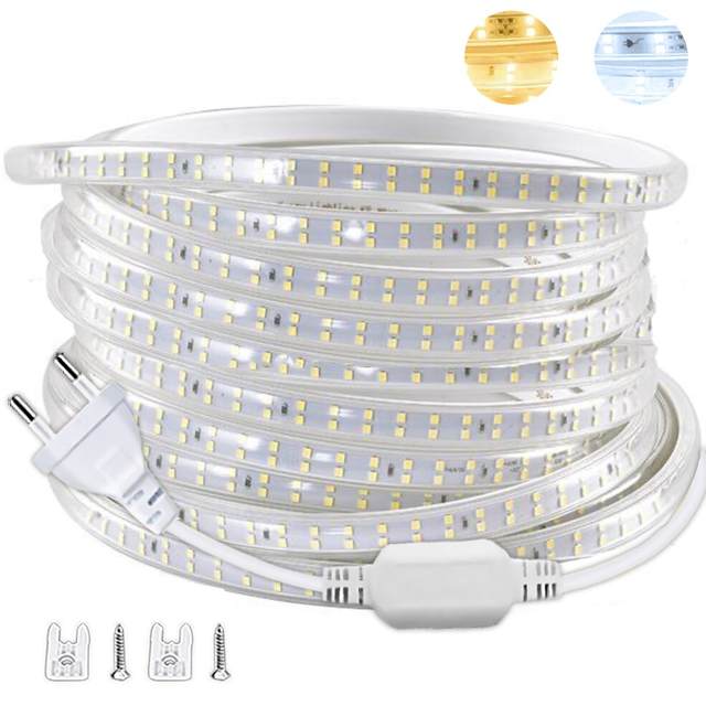 220 V Led Strip 1-30 m Met Eu Plug 2835 Flexibele Lint Licht Waterdichte