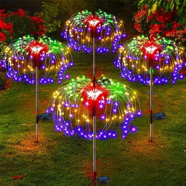 Outdoor LED Solar Vuurwerkverlichting Tuindecoratie Kerstverlichting