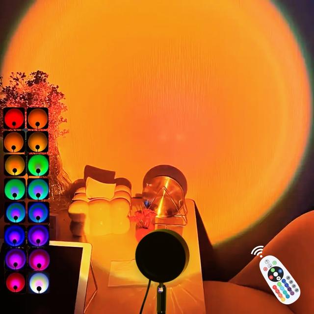 USB-zonsondergangverlichting met sfeervolle projectie, nachtlamp voor