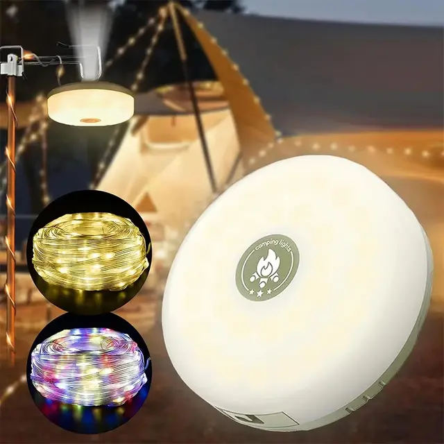 4-in-1 Campinglamp LED Reel Lichtslingers Outdoor USB Campinglamp