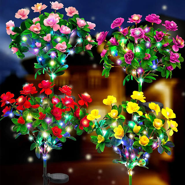 Waterdichte LED Azalea Flower Solar Lights Outdoor Landscape Light voor